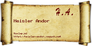 Heisler Andor névjegykártya