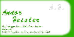 andor heisler business card